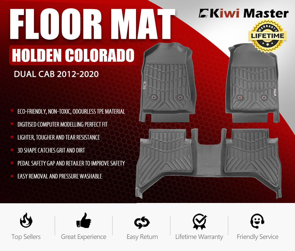 3D TPE Car Floor Mats for Holden Colorado Dual Cab 2012-2020