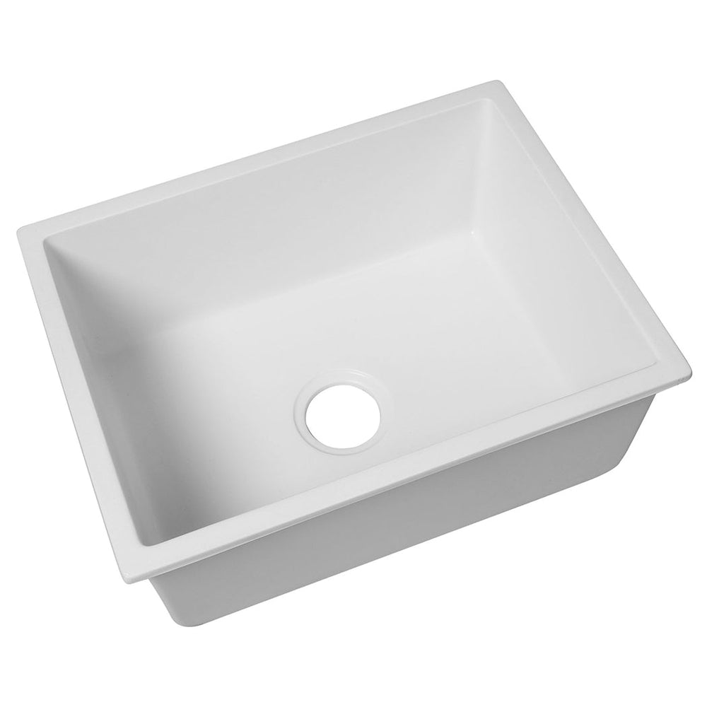 Traderight Group  Granite Kitchen Sink Laundry Stone Sinks Undermount Single Bowl 59cmx45cm White