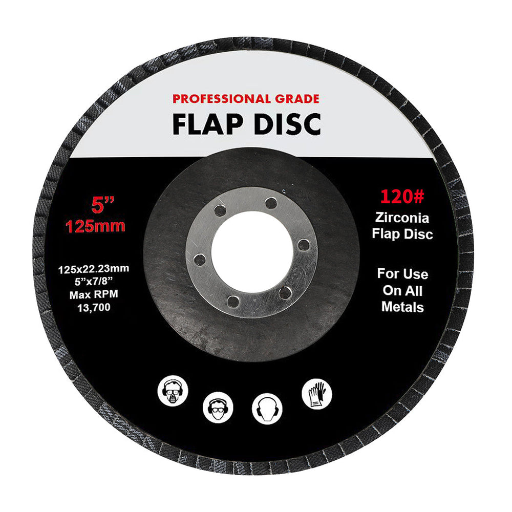 Traderight Flap Discs 125mm 5&quot; Zirconia Sanding Wheel 120 # Sander Grinding x10