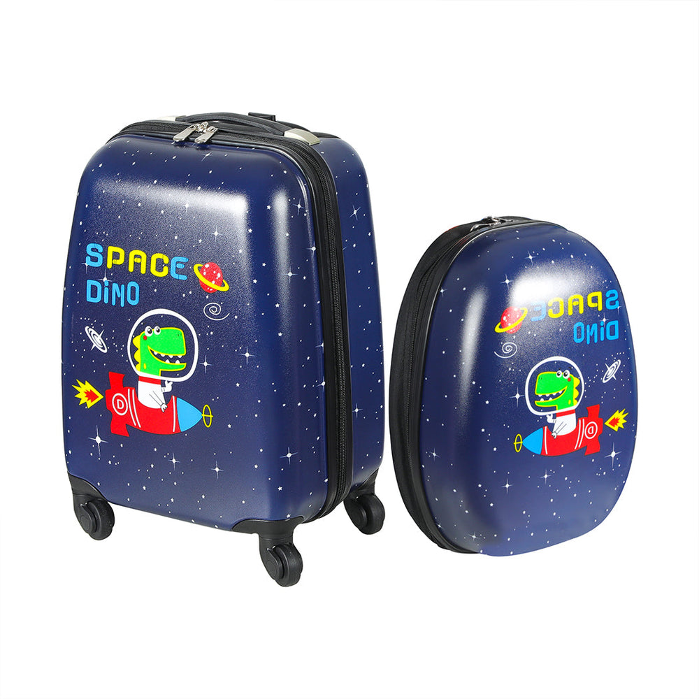 Bopeep 16&#39;&#39;13&#39;&#39; 2PCS Kids Luggage Set Travel Suitcase Child Space Dino Backpack