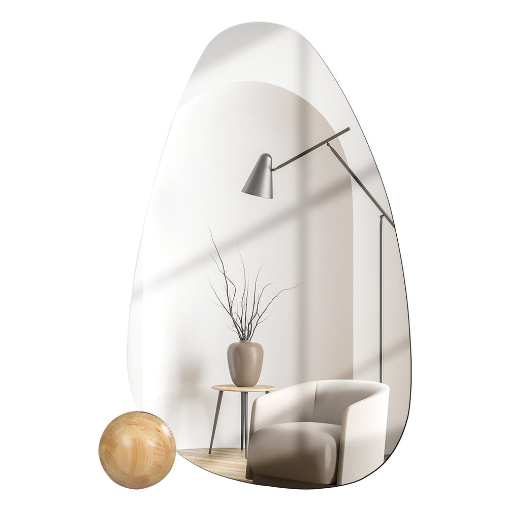 Yezi Full Length Floor Mirror Makeup Standing Mirrors Home Decor Ball Base 160cm