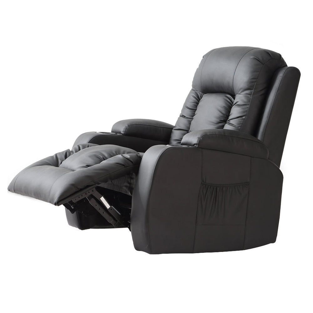 Levede Electric Massage Chairs Reclining Full Body Leather Lounge Sofa Heated