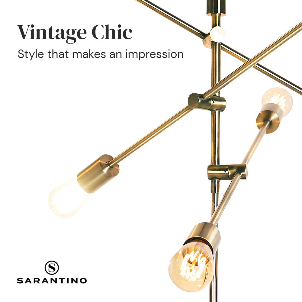 Sarantino Sputnik Floor Lamp Metal With Adjustable Arms 6 Lights