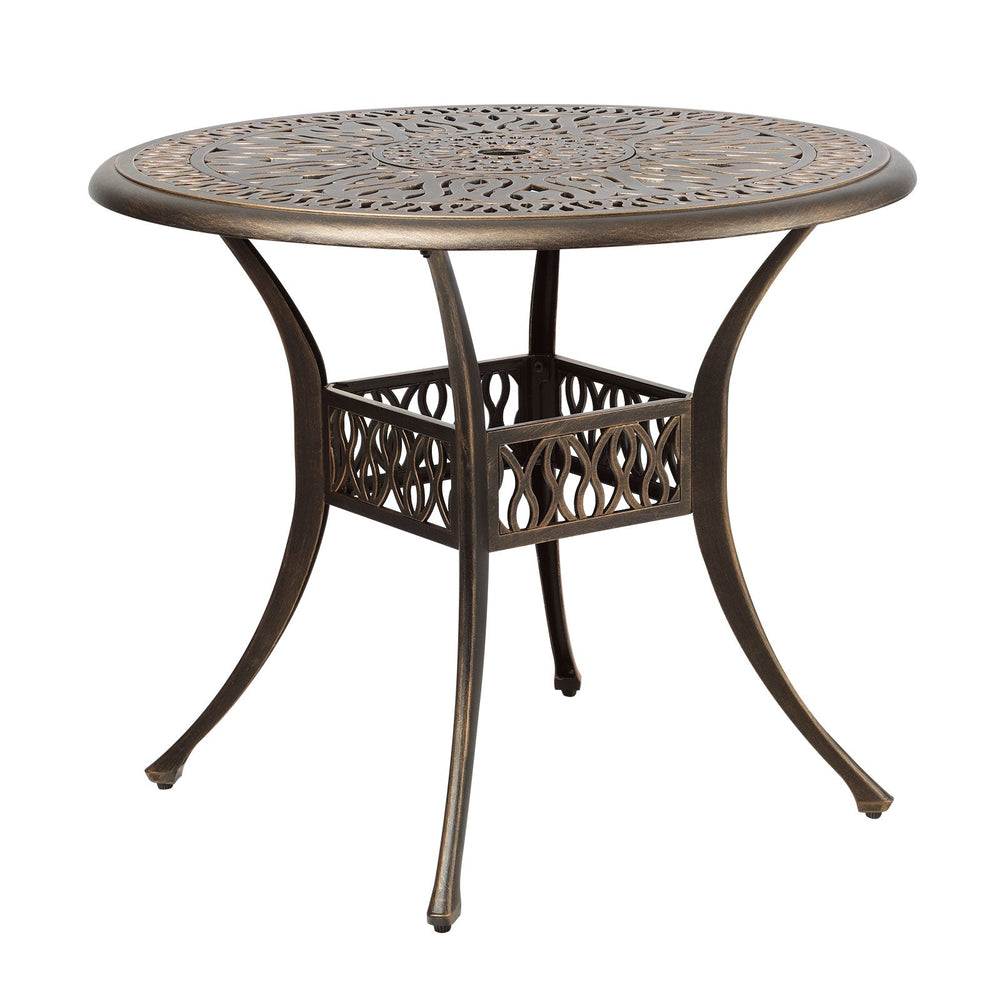 Livsip Garden Table Bronze Cast Aluminium Outdoor Patio Dining Side Table 75cm