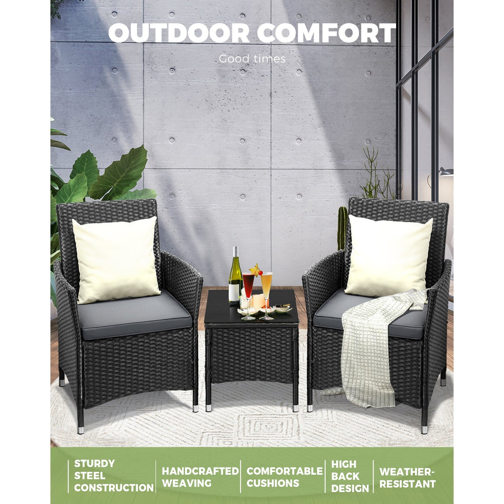 Livsip Outdoor Furniture Lounge Setting Sofa Wicker Chair Table Garden Patio Set