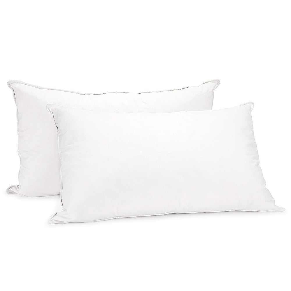 Laura Hill Duck Feather Down Pillows Set Cotton Cover 75 x 50cm