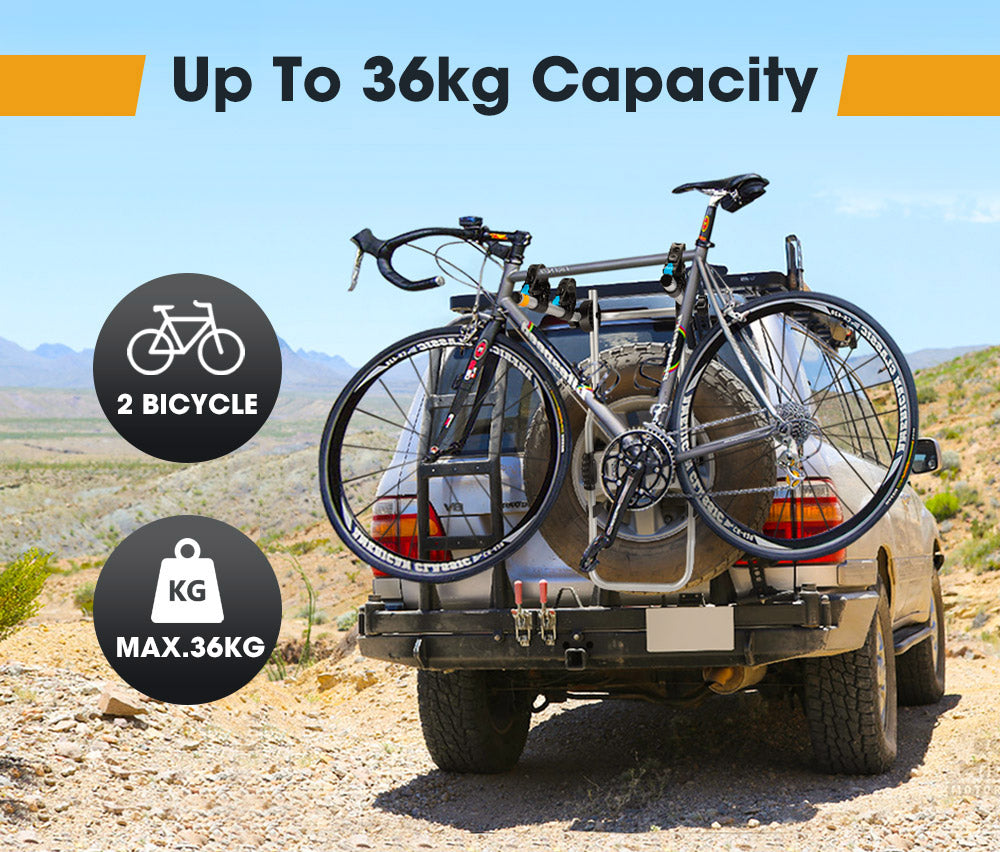 San Hima 2 Bike Carrier Spare Tire Rack Foldable Bicycle Bike Rack Rear Car