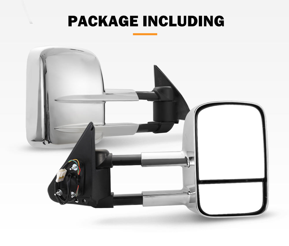 Towing Mirrors Extendable for Nissan Patrol GU Y61 1997-2016 Chrome