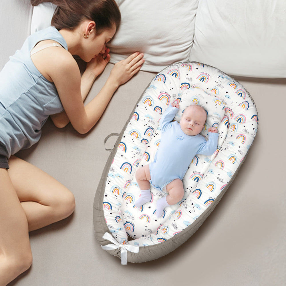 Bopeep Baby Nest Bed Lounger Sleeping Portable Pillow Newborn Bassinet Crib Pink