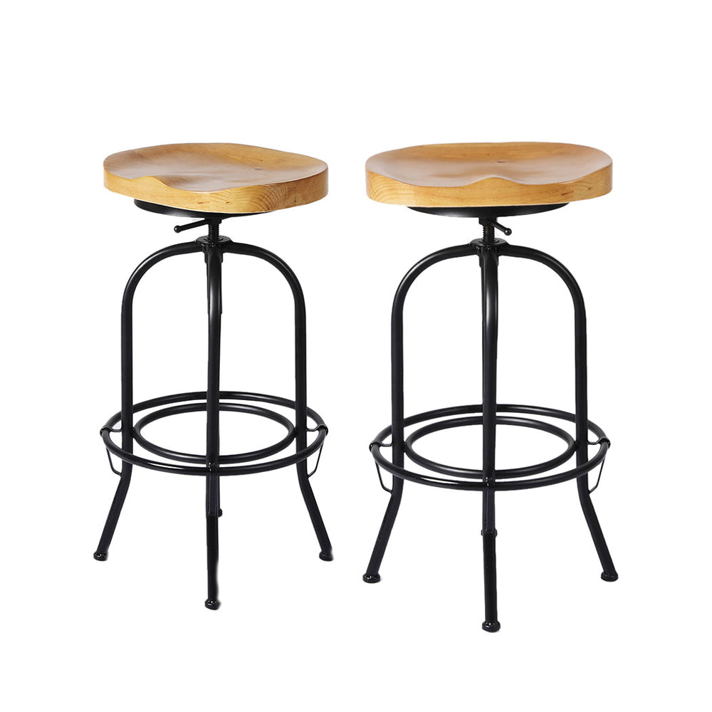 Levede 1xIndustrial Bar Stool Kitchen Stool Solid Wooden Rustic Barstools