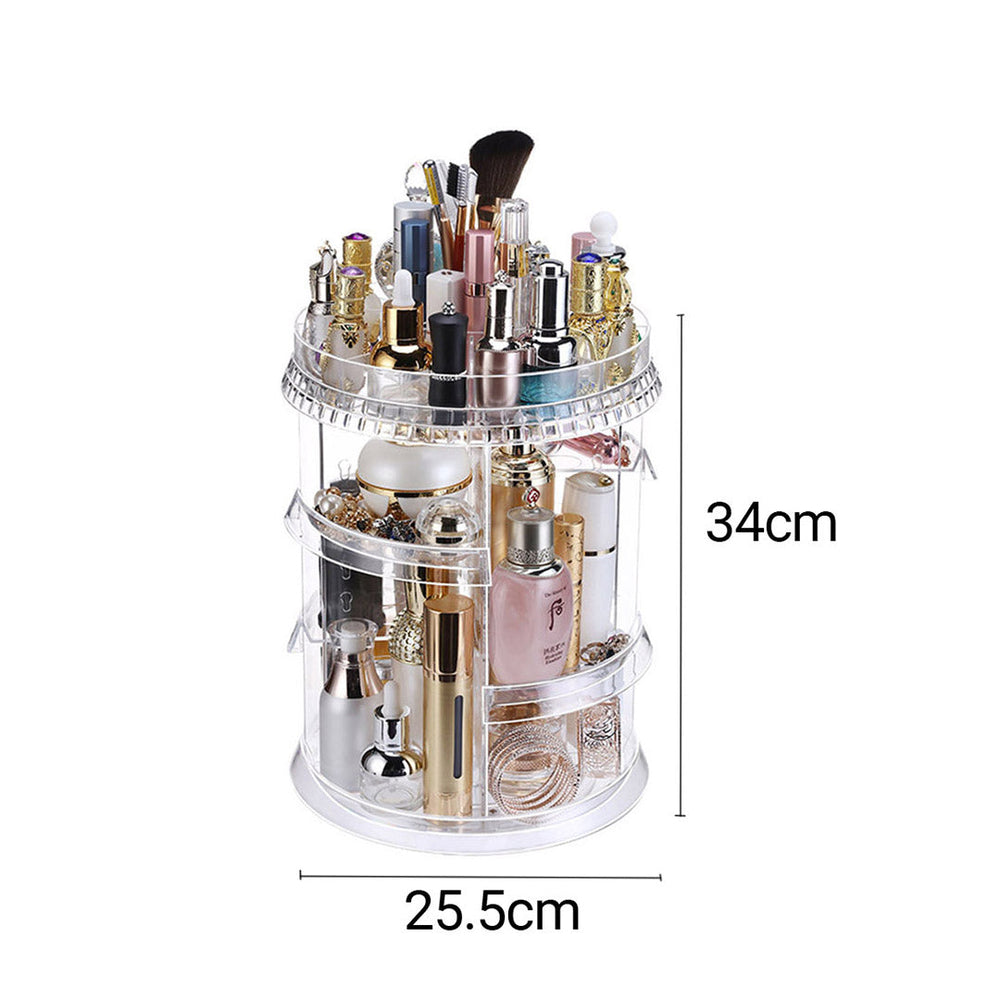 SOGA 2X 360 Degree Rotating Makeup Organiser Cosmetics Holder Display Stand Skincare Home Decor