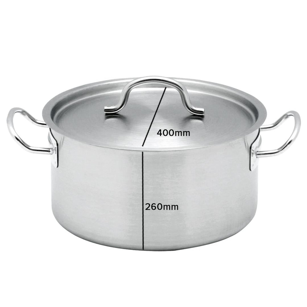 SOGA Stock Pot 32L Top Grade Thick Stainless Steel Stockpot 18/10