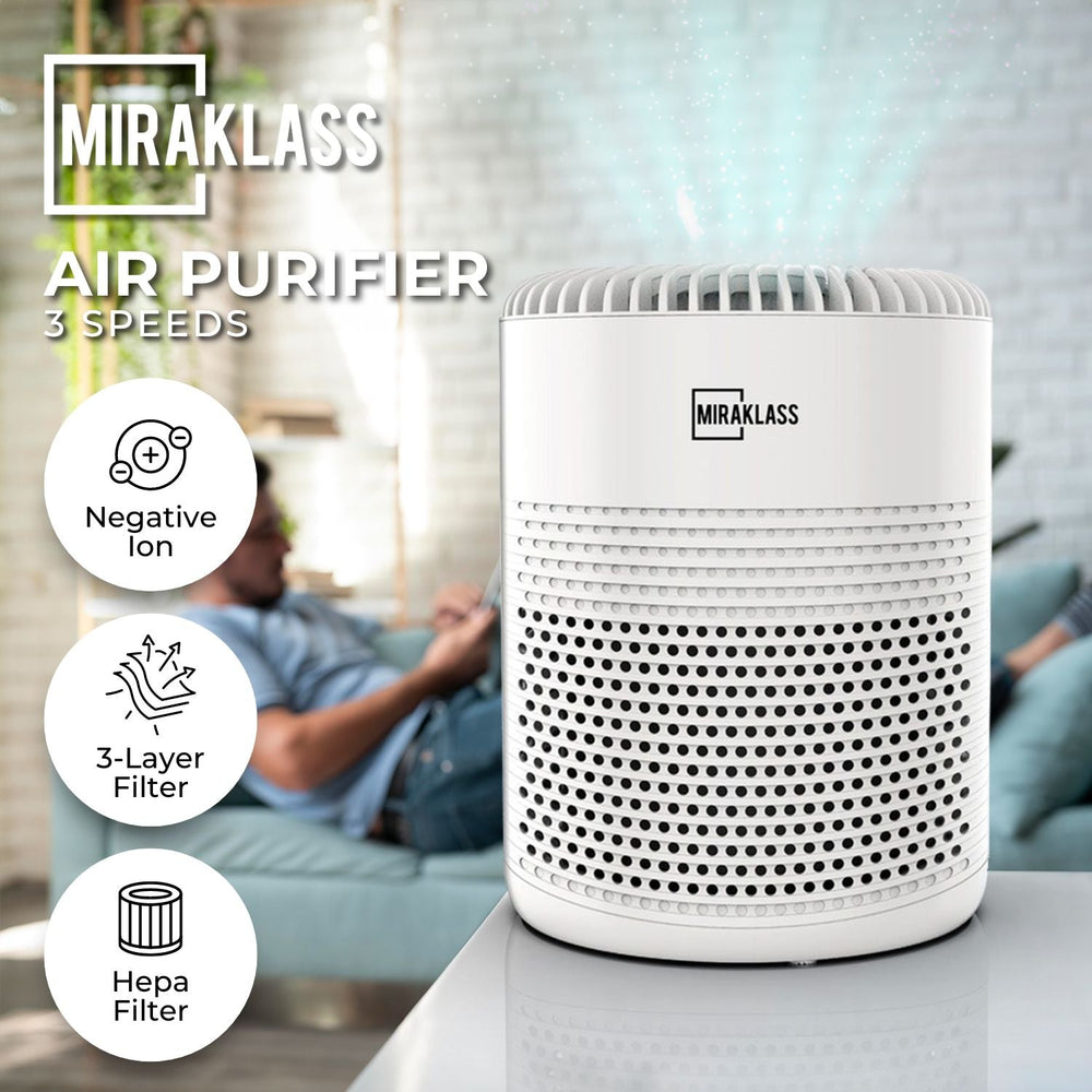 Miraklass Air Purifier True H13 HEPA Filter Home Freshener Carbon Dust Cleaner