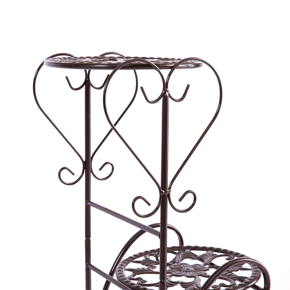 Levede Plant Stand Outdoor Indoor Metal Flower Pots Rack Corner Planter Shelf