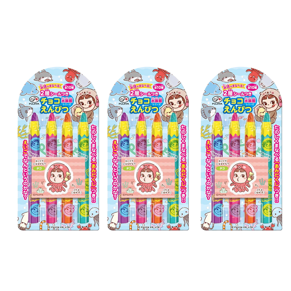 Fujiya Clear Pack Pencil Shape Chocolate Candy 4pcs 27g X3pack