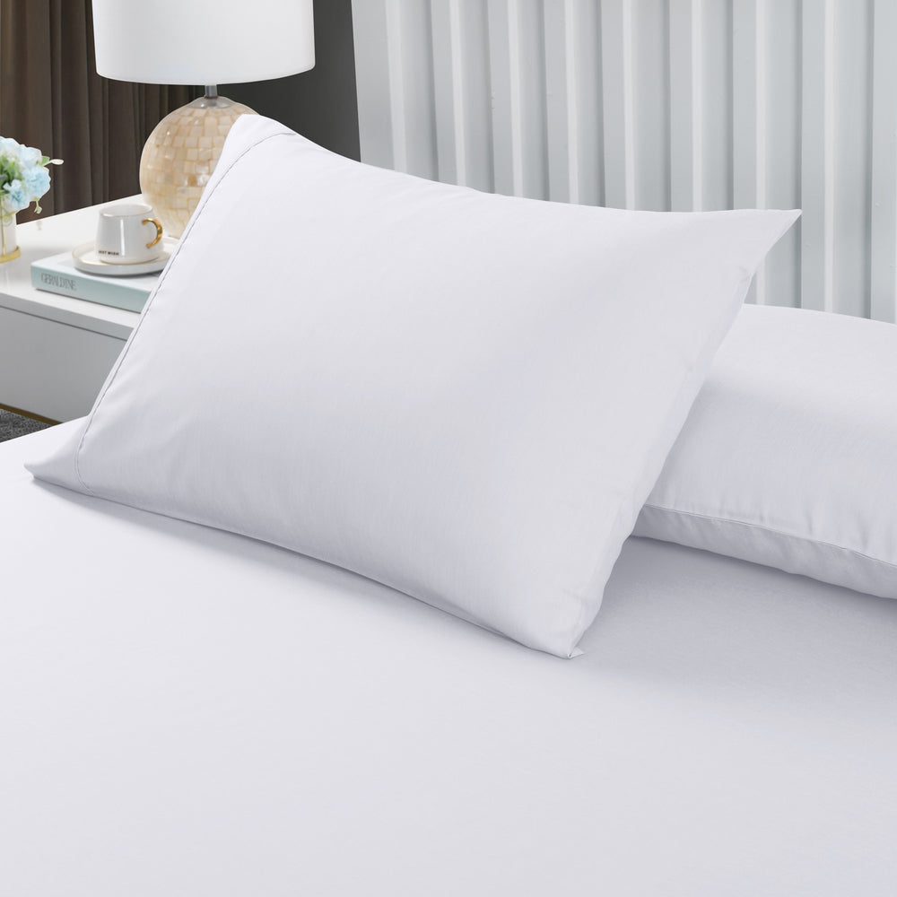 Royal Comfort 2000TC 3 Piece Fitted Sheet and Pillowcase Set Bamboo Cooling Double White