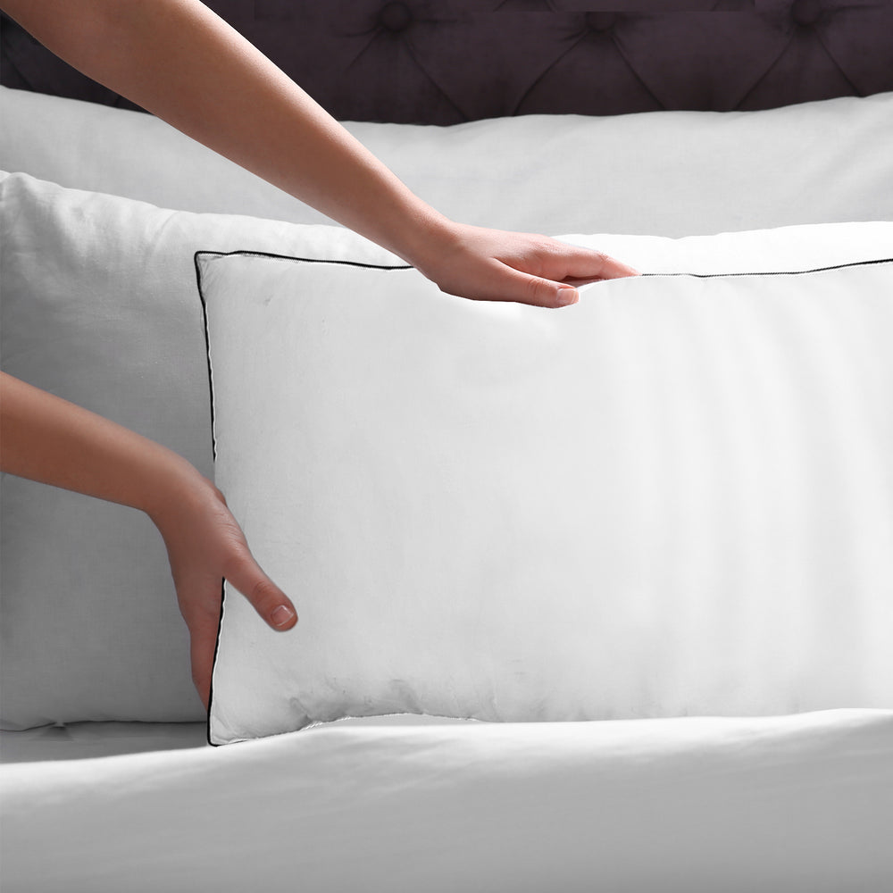 Casa Decor Silk Blend Pillow Hypoallergenic Gusset Twin Pack 50 x 75cm White