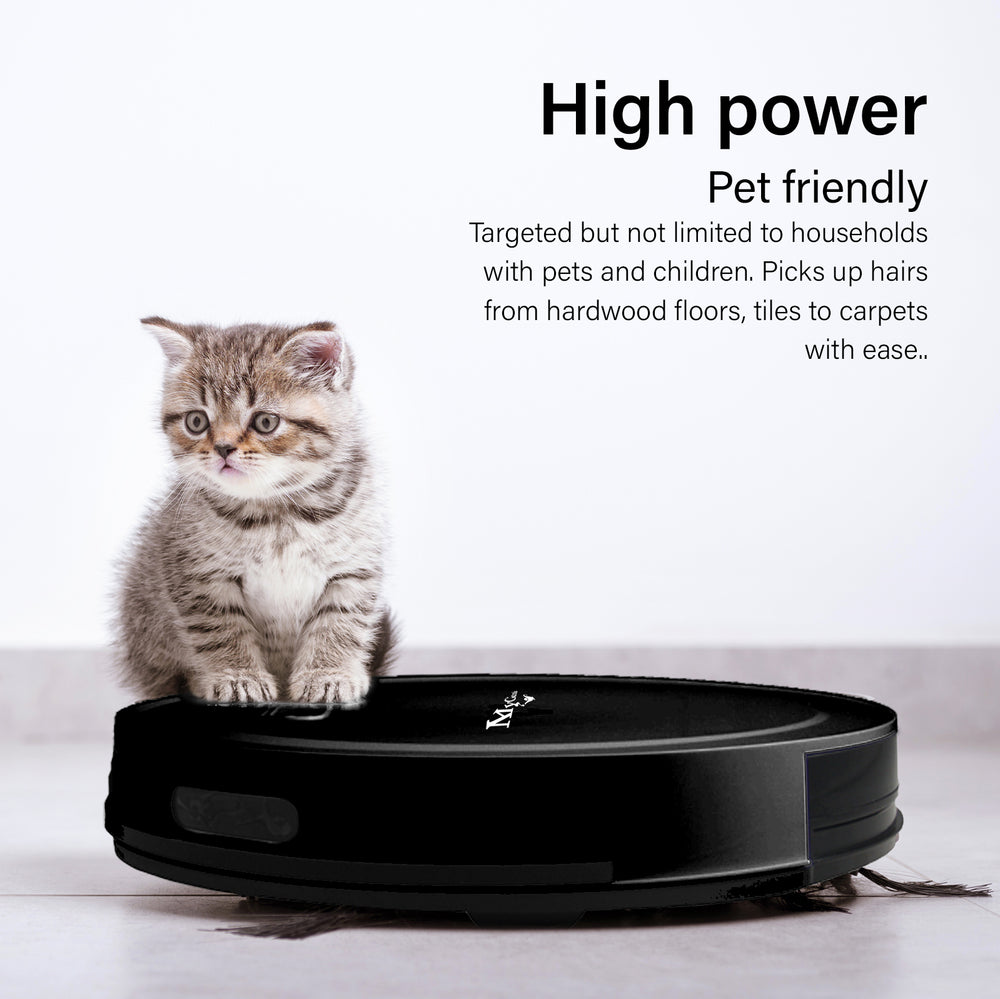 MyGenie Smart Robotic Vacuum Cleaner App Controlled Carpet Floors Auto Robot Black