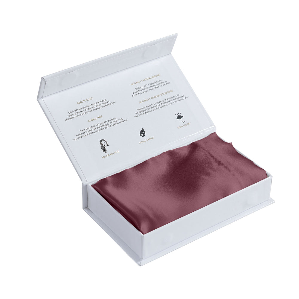 Royal Comfort Mulberry Soft Silk Hypoallergenic Pillowcase Twin Pack Standard Malaga Wine