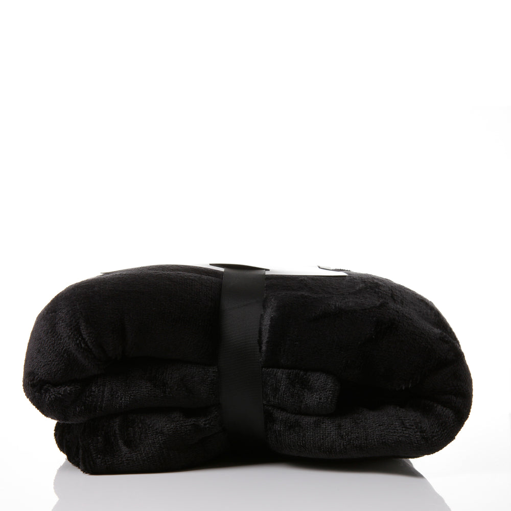 Royal Comfort Snug Hoodie Nightwear Super Soft Reversible Coral Fleece 750GSM One Size Black