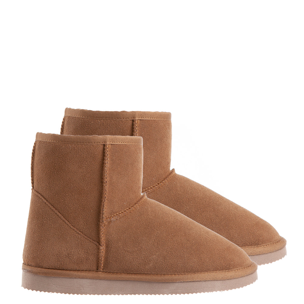 Royal Comfort Ugg Slipper Boots Womens Leather Upper Wool Lining Breathable (10-11) Camel