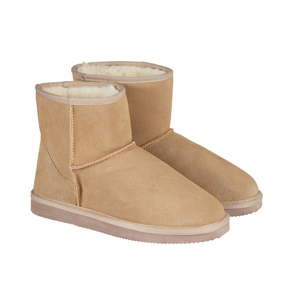 Royal Comfort Ugg Slipper Boots Womens Leather Upper Wool Lining Breathable (5-6) Beige