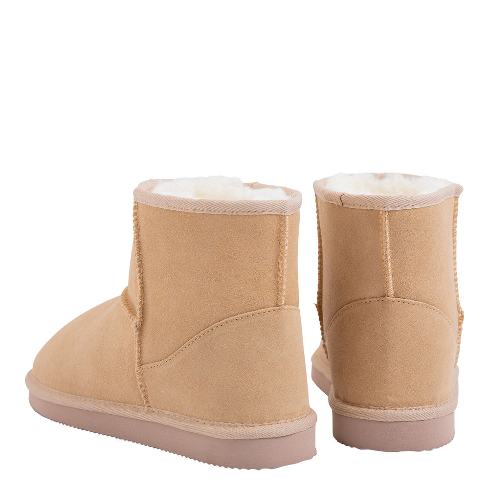 Royal Comfort Ugg Slipper Boots Womens Leather Upper Wool Lining Breathable (5-6) Beige