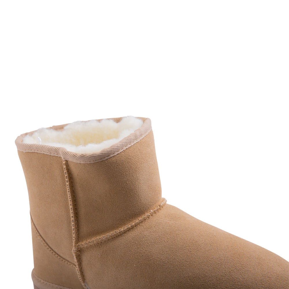 Royal Comfort Ugg Slipper Boots Womens Leather Upper Wool Lining Breathable (5-6) Beige