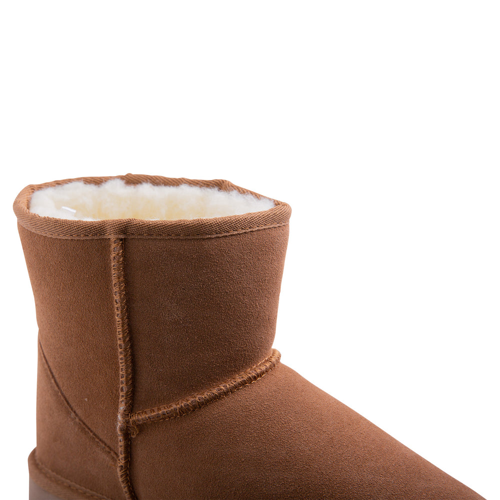 Royal Comfort Ugg Slipper Boots Mens Leather Upper Wool Lining Breathable (6-7) Camel