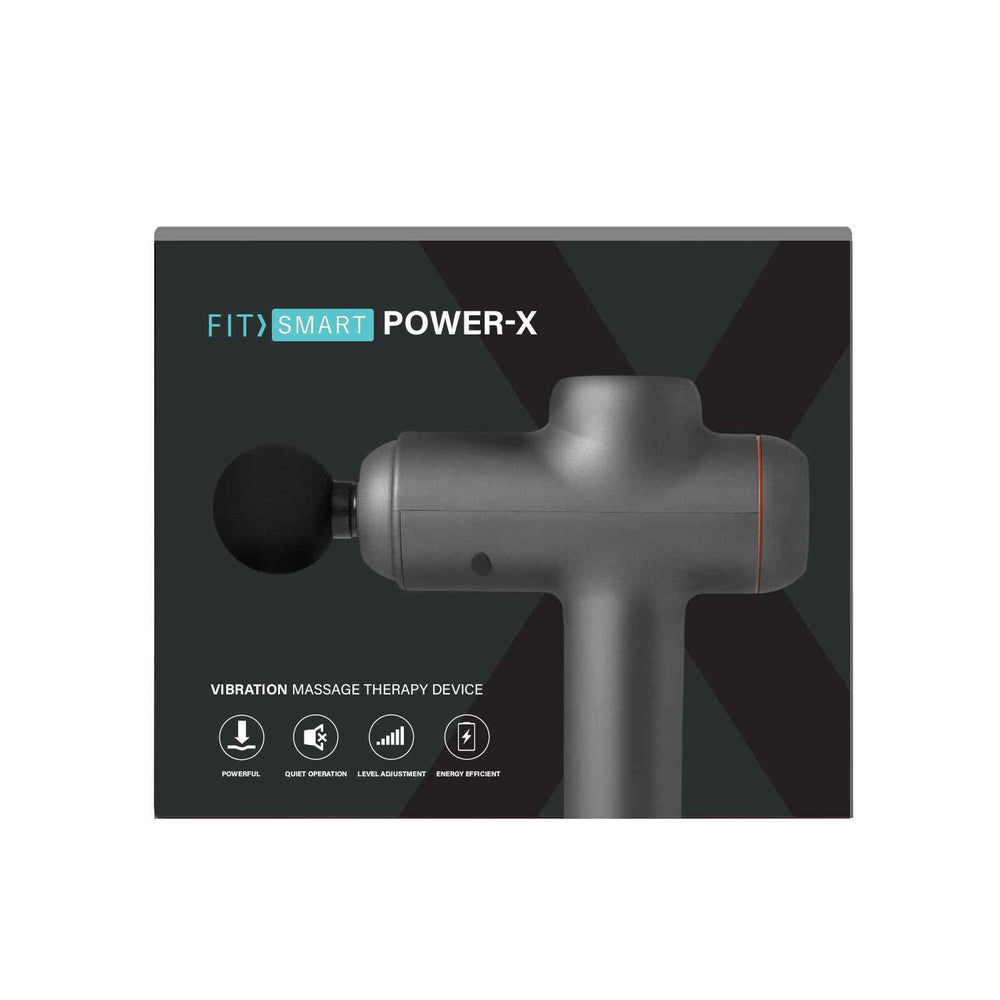FitSmart LED Touch Screen POWER-X Vibration Therapy Device Massage Gun Grey