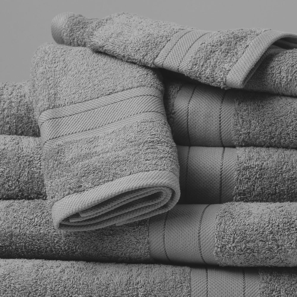 Royal Comfort 14 Piece Towel Set Mirage 100% Cotton Luxury Plush 14 Pack Light Grey