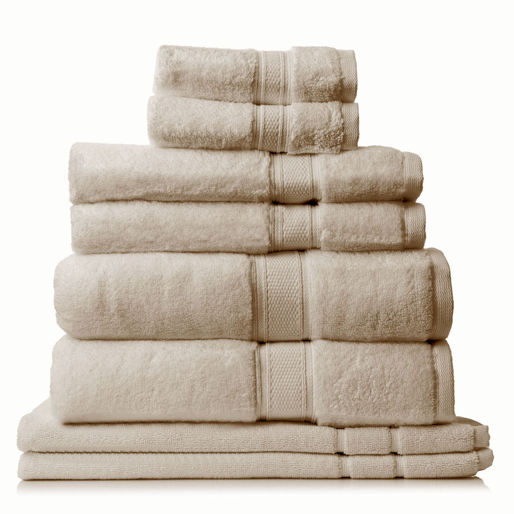 Royal Comfort Towel Set 8 Piece 100% Cotton Zero Twist Luxury Plush 8 Pack Beige
