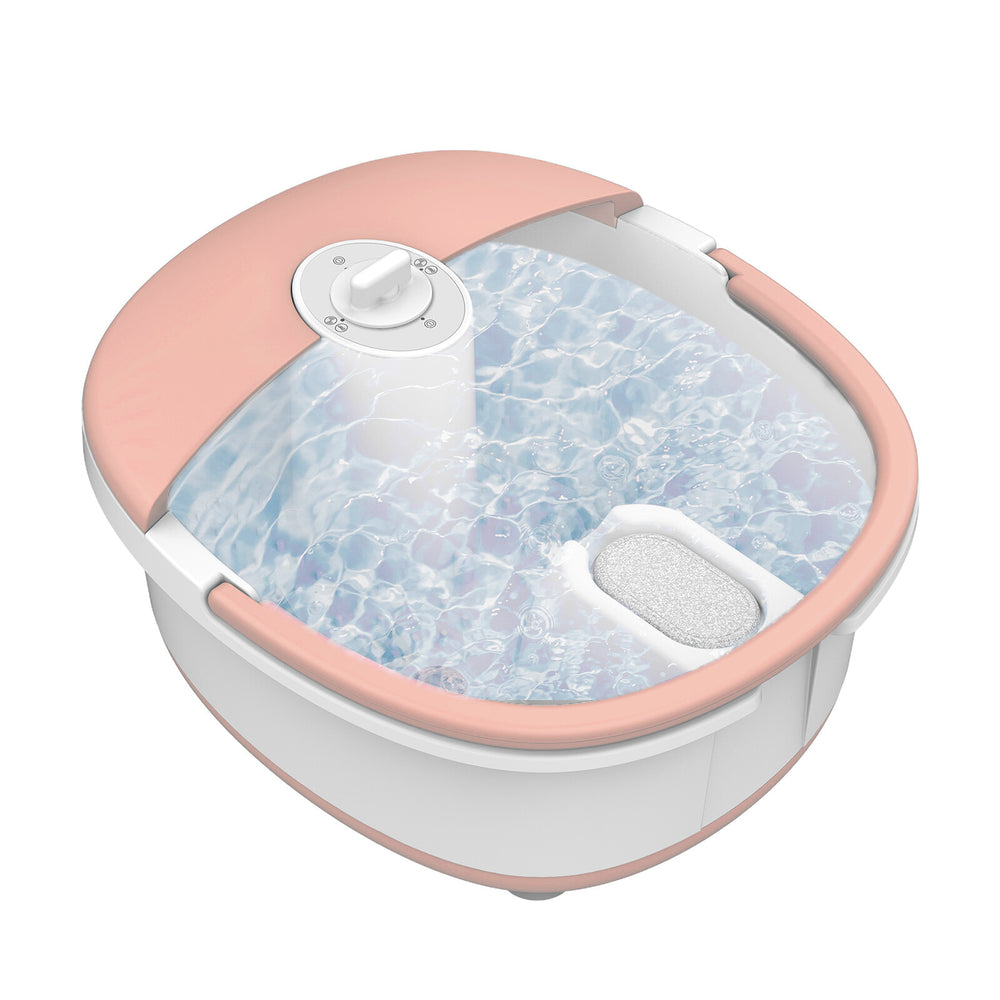 PureSpa Revive Heated Foot Spa Heat Soak Home Bath Electric Massager Roller 4.5 Litre Pink