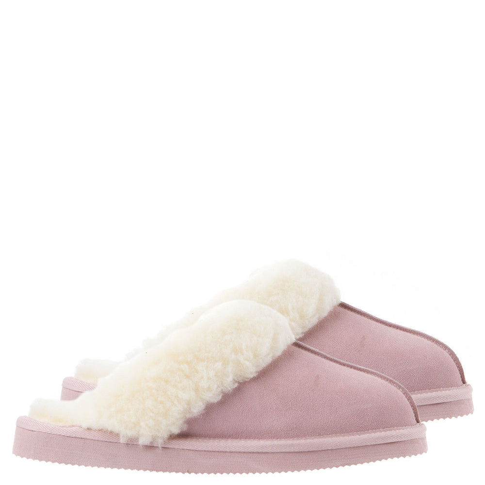Uggaroo Ugg Scuff Slippers Womens Leather Upper Wool Lining Breathable (6-7) Pink