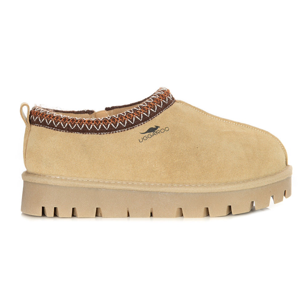 Uggaroo Lottie Ugg Slippers Womens Leather Upper Wool Lining Breathable (10-11) Beige