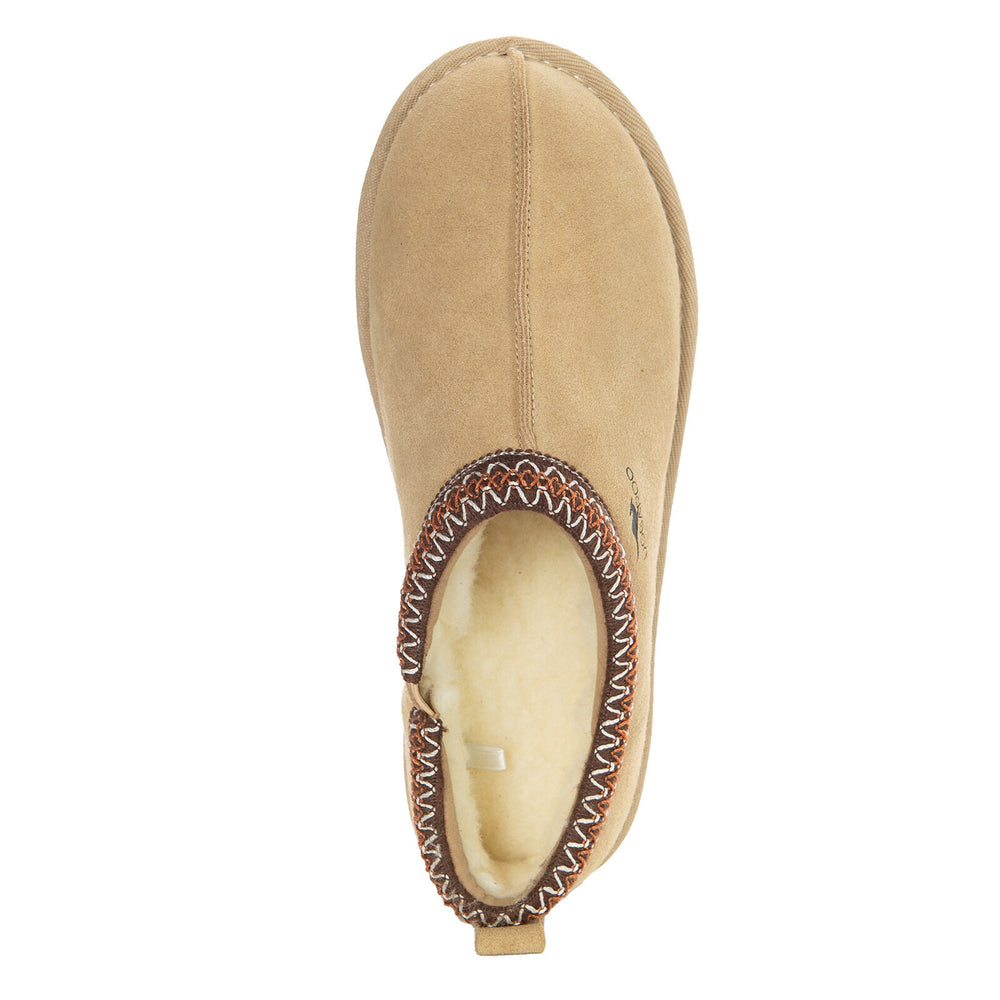 Uggaroo Lottie Ugg Slippers Womens Leather Upper Wool Lining Breathable (10-11) Beige