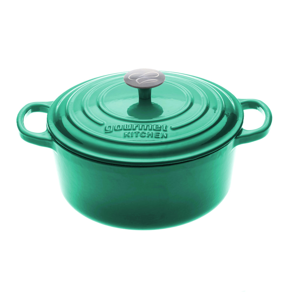 24cm cast iron casserole green 1000936