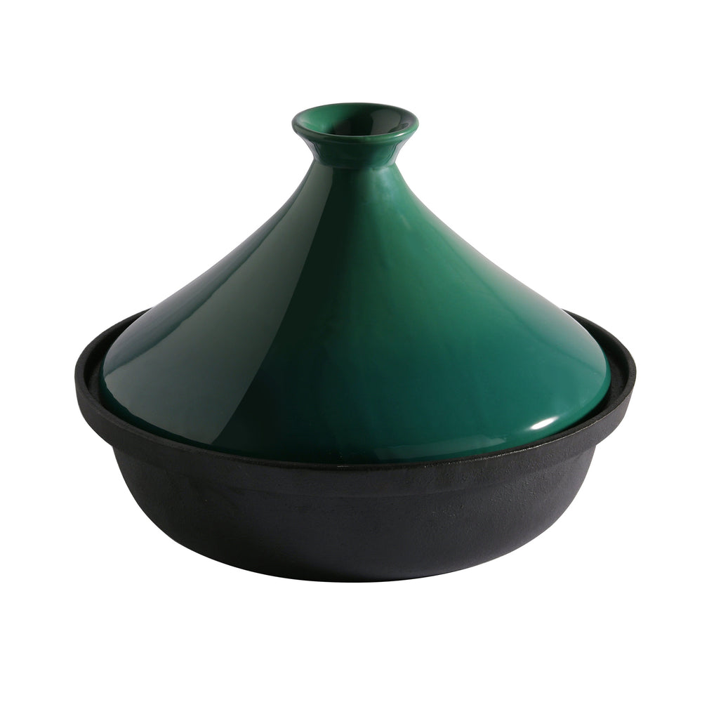 Gourmet Kitchen Signature Cast Iron Tagine with Ceramic Lid Ombre Green D25xH18.5cm