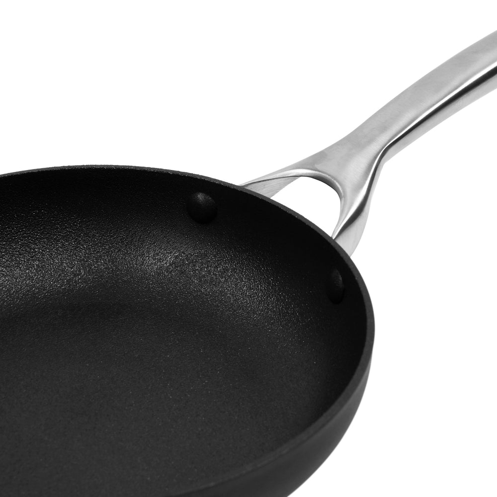 Gourmet Kitchen Meteore Non-Stick Frypan Black with Silver Handle 20cm