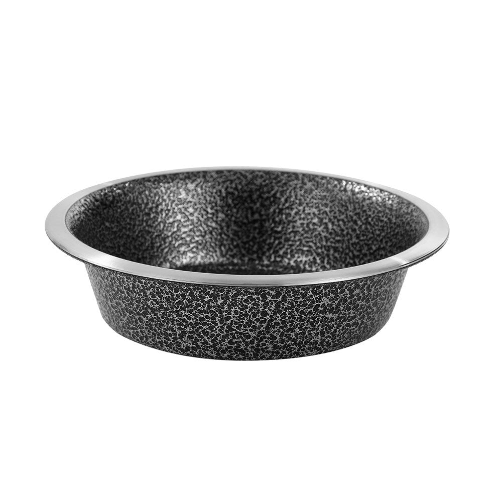 Paws &amp; Claws Pet/Dog 14cm/400ml Stainless Steel Bowl Speckled Gunmetal