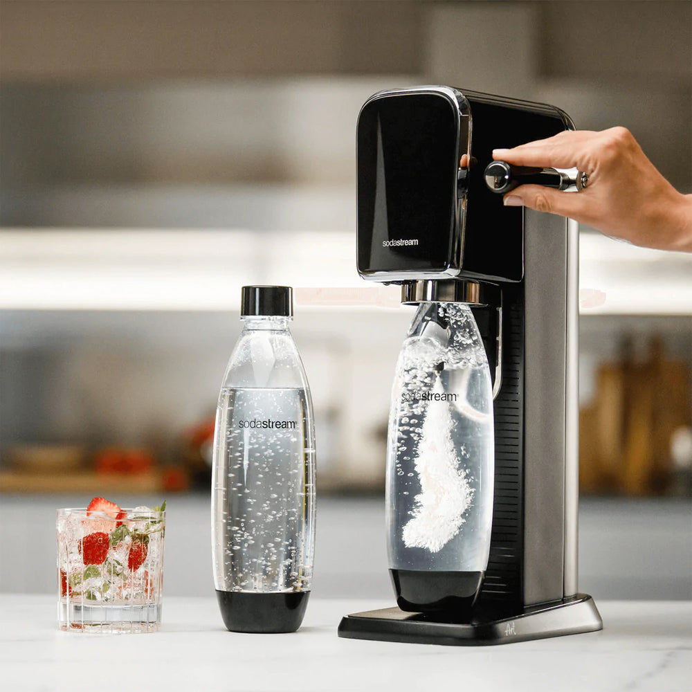 SodaStream Art Sparkling Water Soda Maker Black 60L w/1L Plastic Bottle