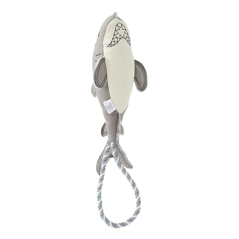 Paws &amp; Claws 60cm Savage Shark Canvas Rope Tugger - Grey