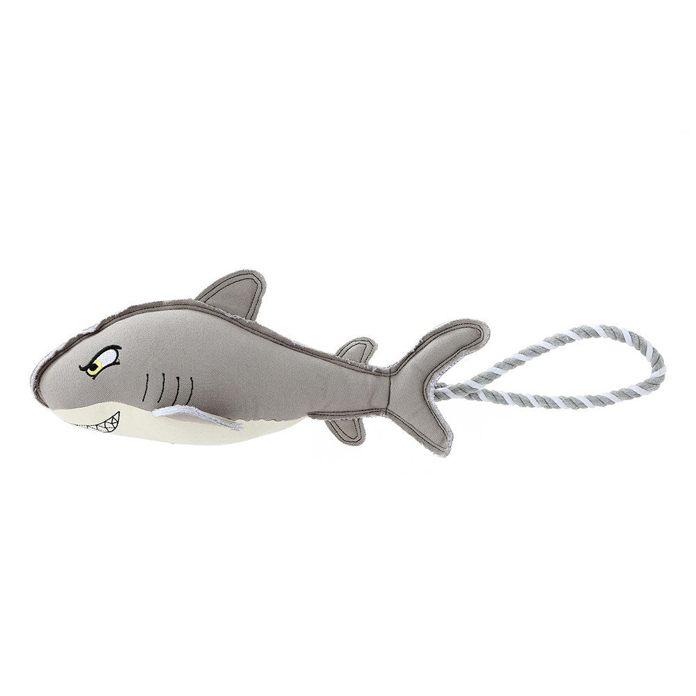 Paws &amp; Claws 60cm Savage Shark Canvas Rope Tugger - Grey