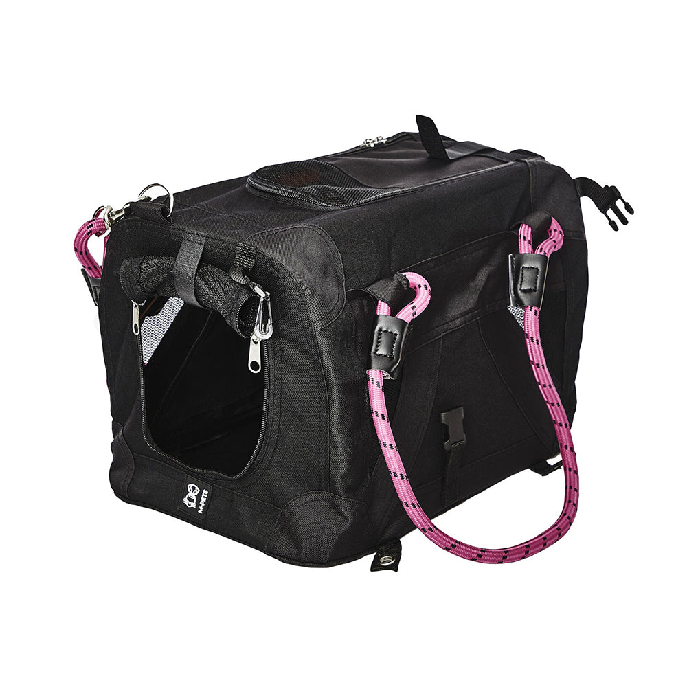 M-Pets 2-in-1 Remix Travel 41cm Carrier Pet/Dog Bag w/ Leash/Belt Black/Pink