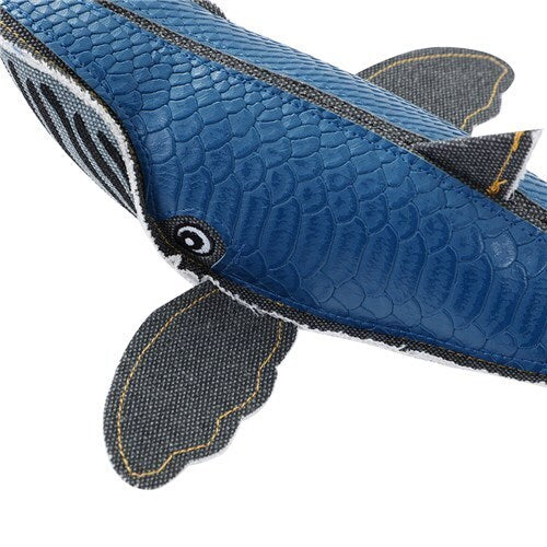 Paws &amp; Claws Blue Whale Faux Leather + Canvas 30X6X6cm