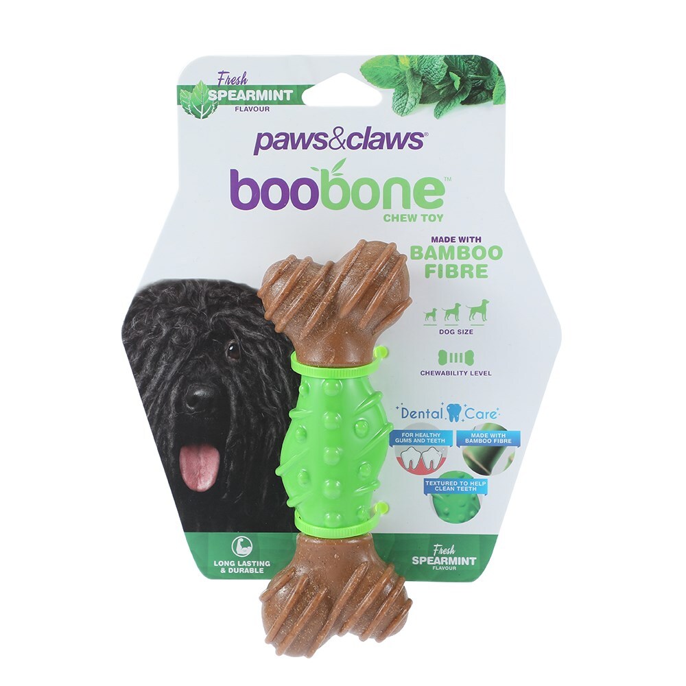 Paws &amp; Claws BooBone Dental Bone Chew Toy - Spearmint