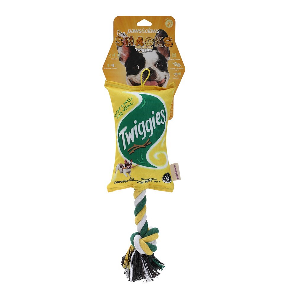 Paws &amp; Claws Pet/Dog 38cm Twiggies Snacks Oxford Tugger Toy w/ Rope Assorted