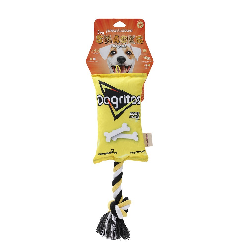 Paws &amp; Claws Pet/Dog 38cm Dogritos Snacks Oxford Tugger Toy w/ Rope Assorted