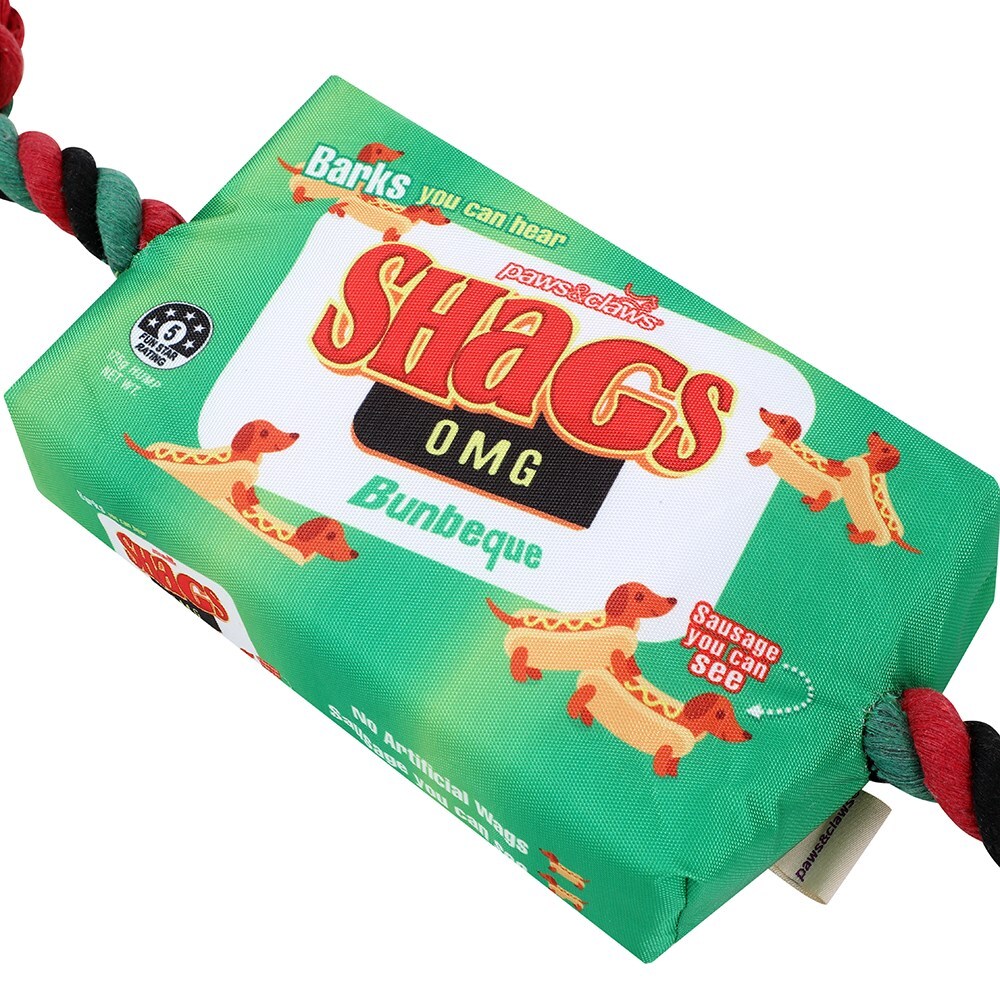 Paws &amp; Claws 27cm Shags Snacks Oxford Tugger Pet/Dog Toy w/ Rope - Assorted
