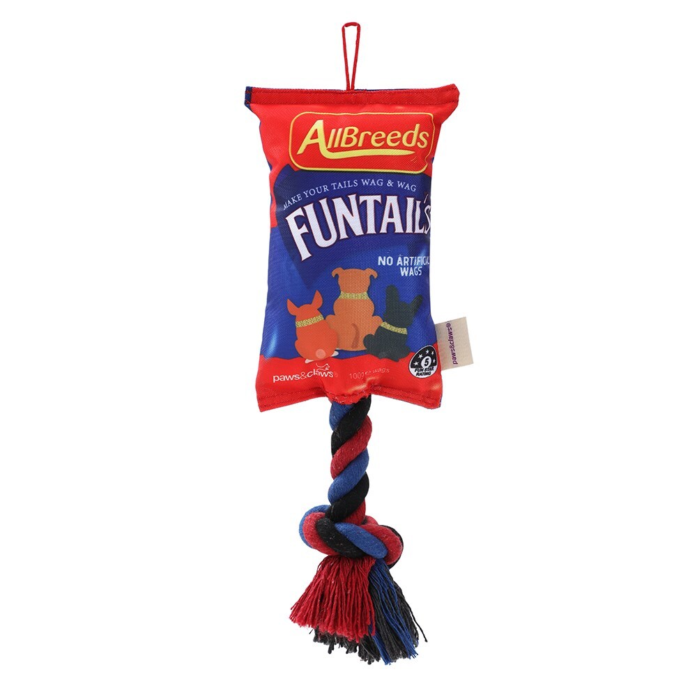 Paws And Claws Funtails Lollies Snacks Oxford Tugger W/ Rope 39X21X13Cm